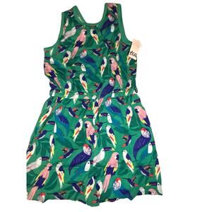 NEW Tea Collection green parrot romper size 16